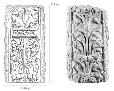 Périgueux: tambour de colonne © IRAA - Pau