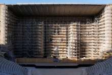 Théâtre antique d'Orange. Front de scène pendant les travaux en 2018.  IRAA UAR3155